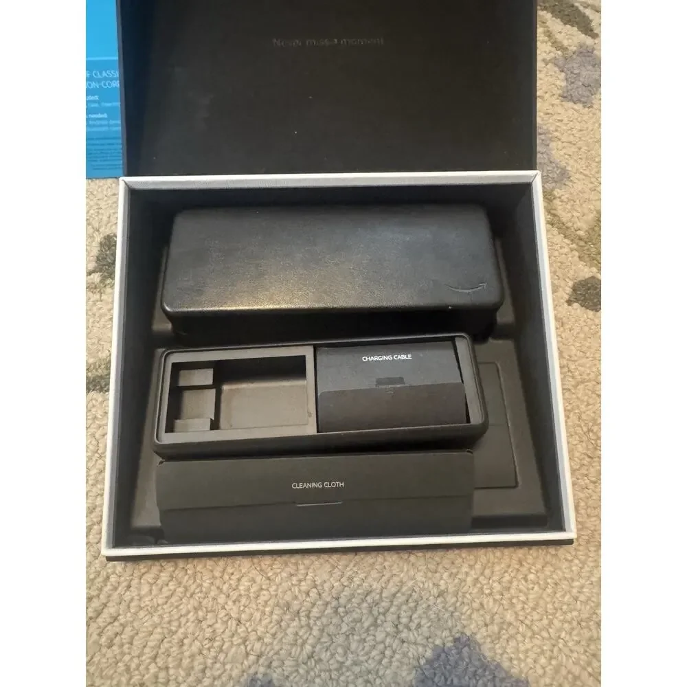 Amazon Echo Frames Classic Black Alexa Smart Glasses w Box Case Cable READ